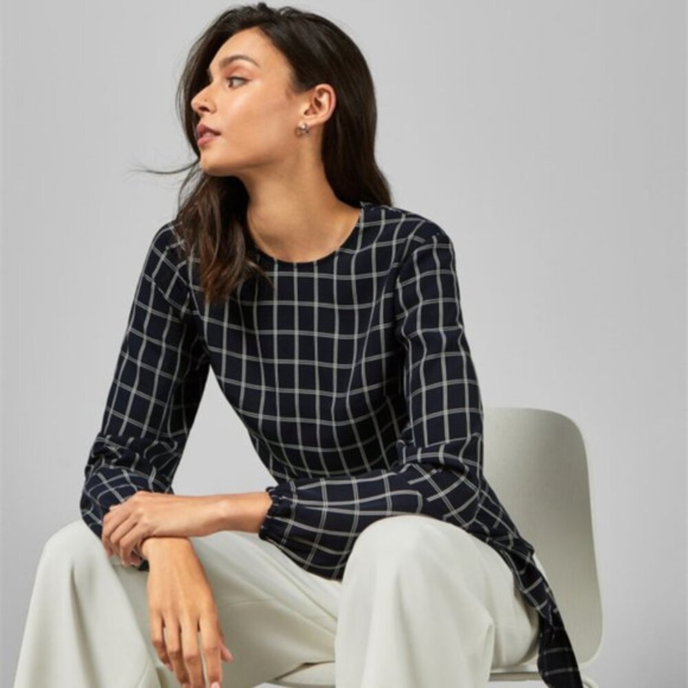 Ted Baker Toulaa Checked Tie Waist Top